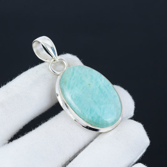Blue-Green Amazonite Gemstone Pendant
