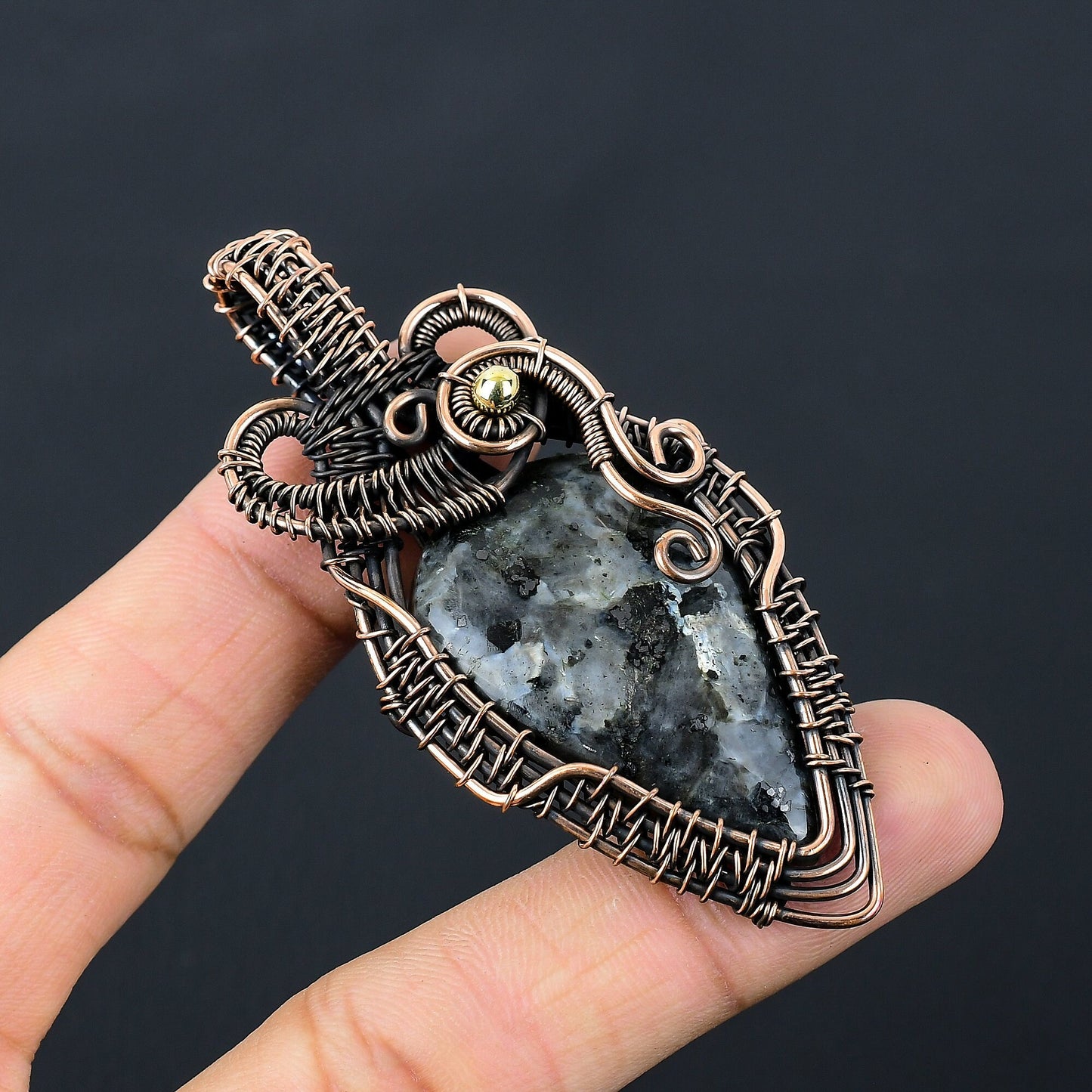 Gray Larvikite Gemstone Pendant