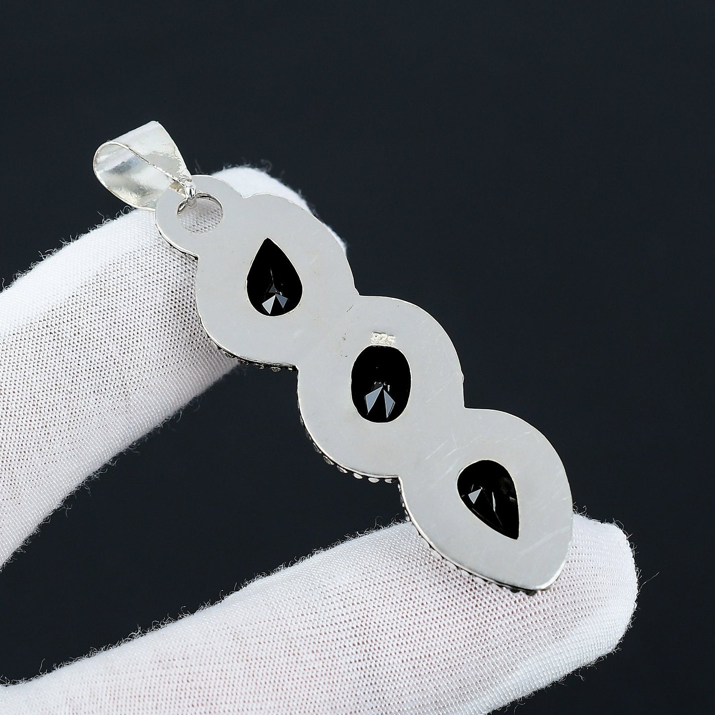 Black Spinel Sterling Silver Pendant