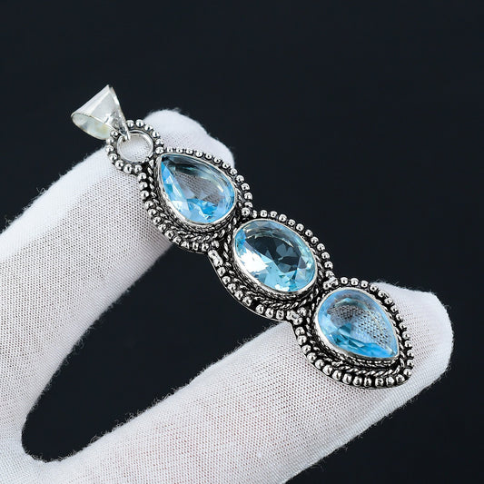 Aquamarine Sterling Silver Pendant