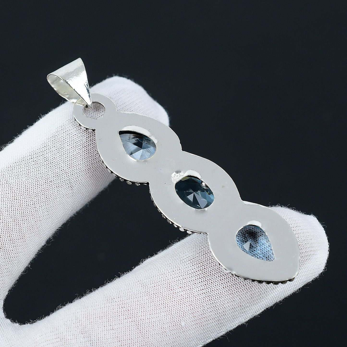 Aquamarine Sterling Silver Pendant
