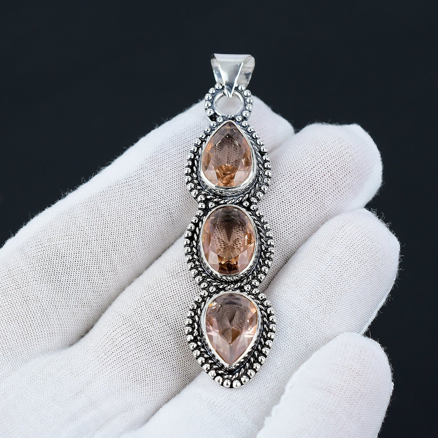Peach Morganite Gemstone Pendant