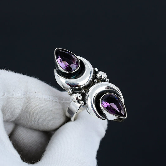 Purple Amethyst Sterling Silver Ring