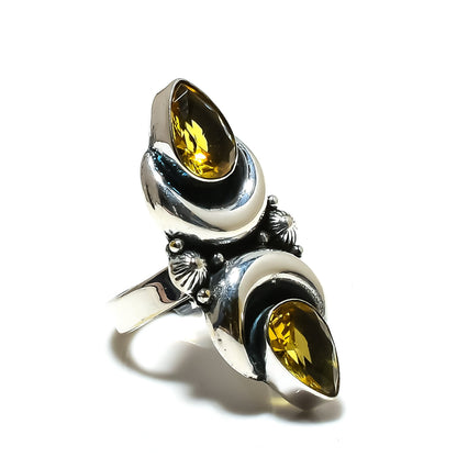 Yellow Citrine Gemstone Ring