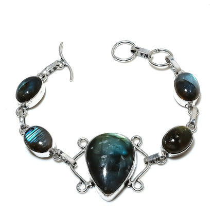 Blue Labradorite Sterling Silver Bracelet