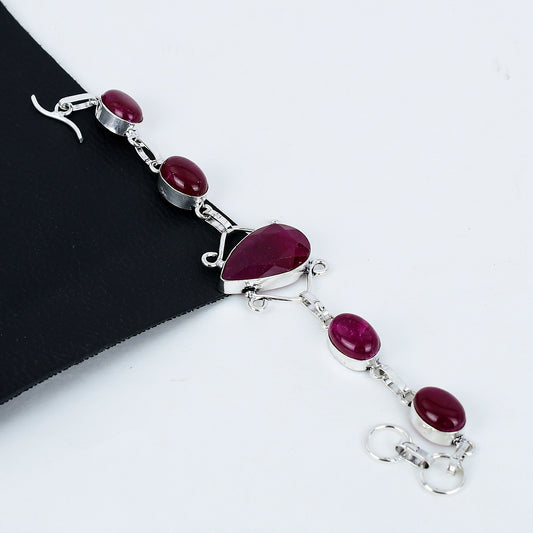 Red Ruby Gemstone Bracelet