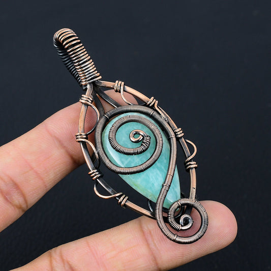 Blue-Green Amazonite Gemstone Pendant