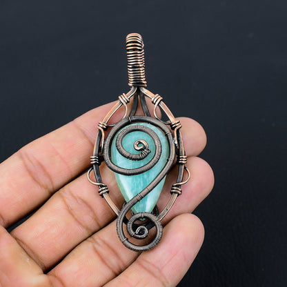 Blue-Green Amazonite Gemstone Pendant