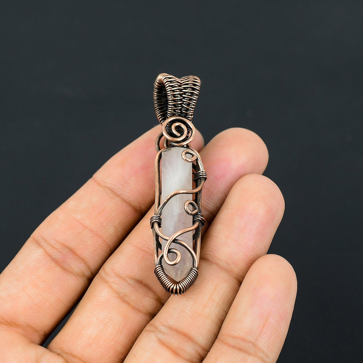 Pink Rose Quartz Gemstone Pendant