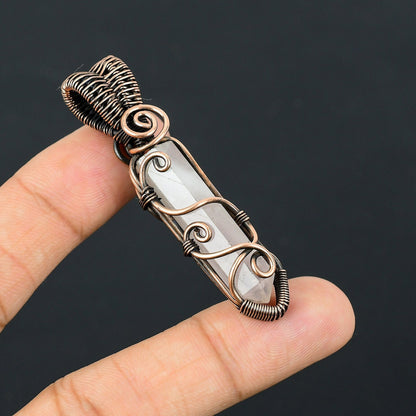 Pink Rose Quartz Gemstone Pendant