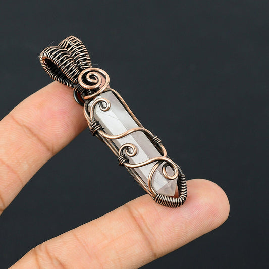 Pink Rose Quartz Gemstone Pendant