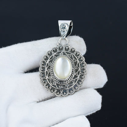 White Pearl Gemstone Pendant