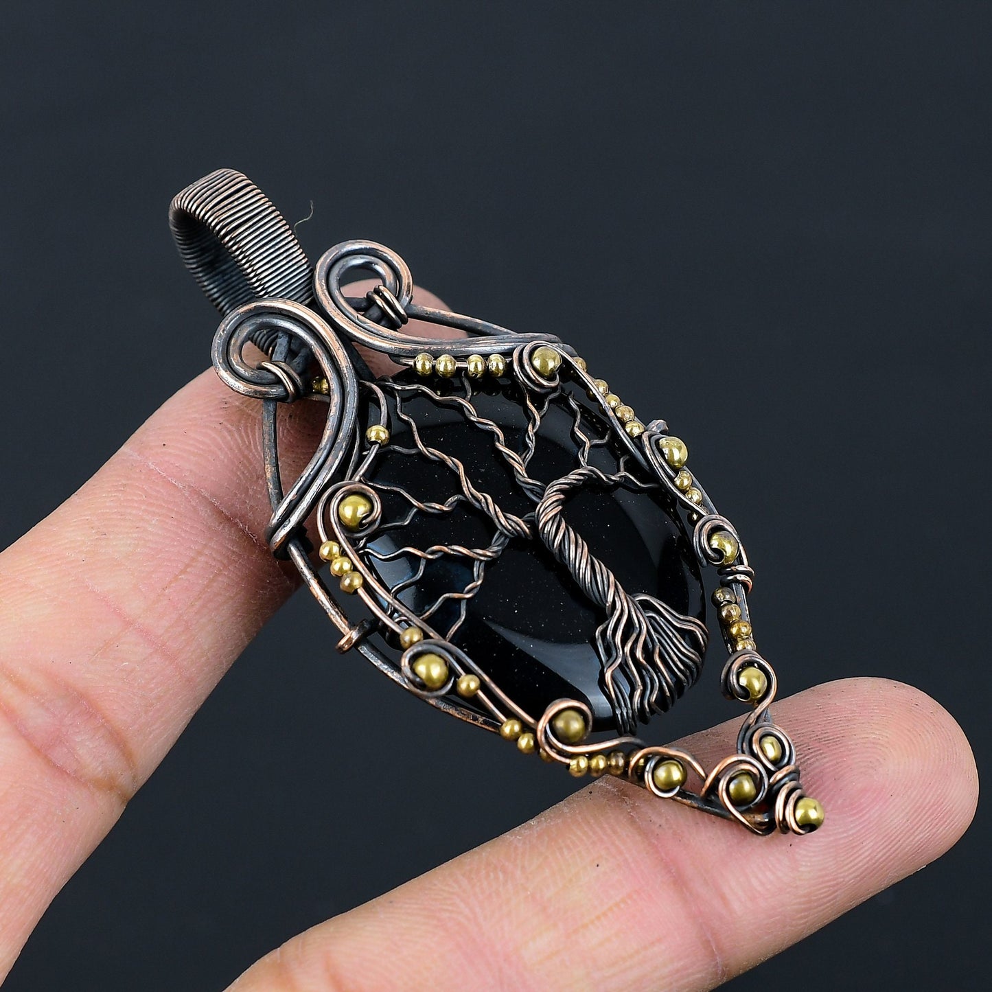 Black Onyx Gemstone Pendant