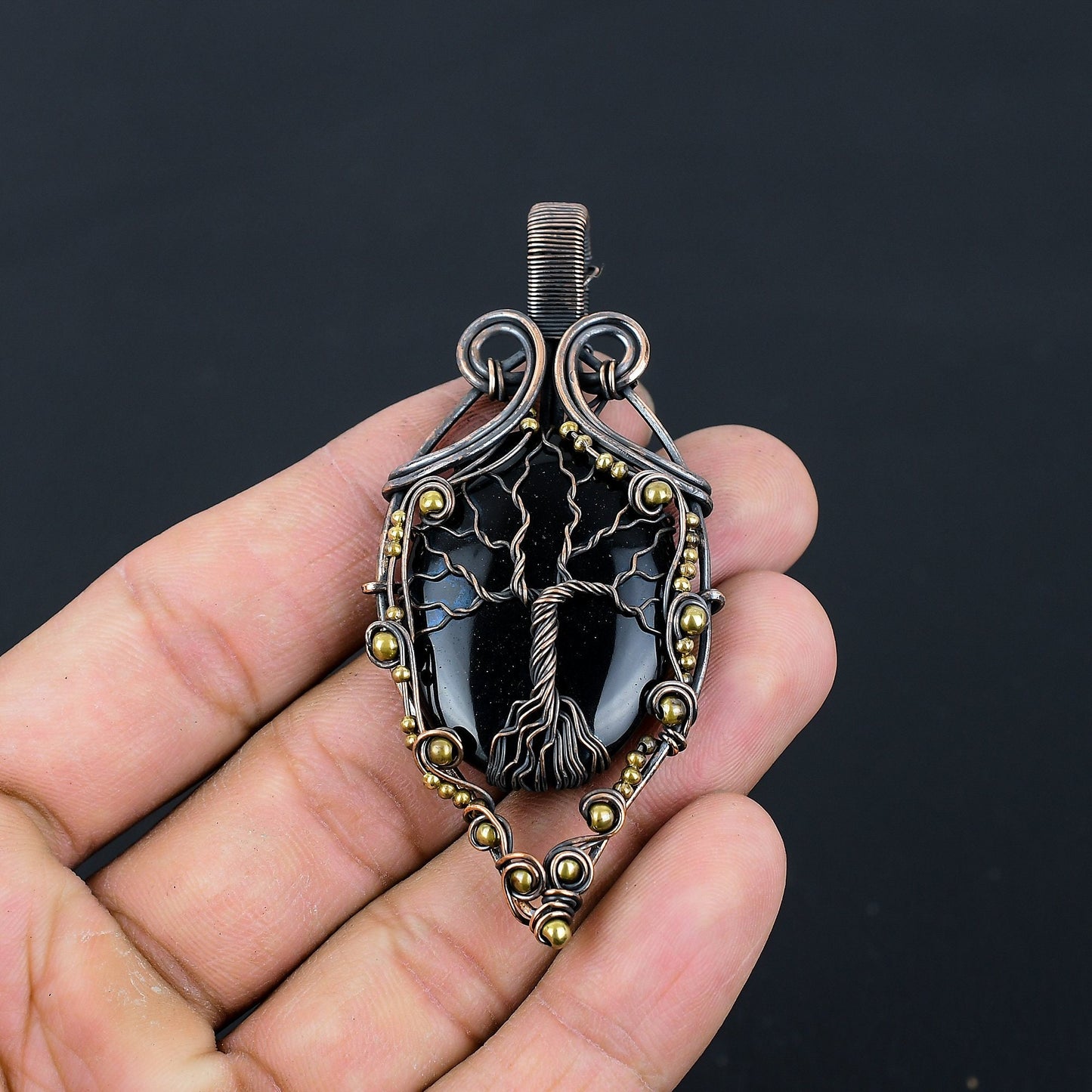 Black Onyx Gemstone Pendant