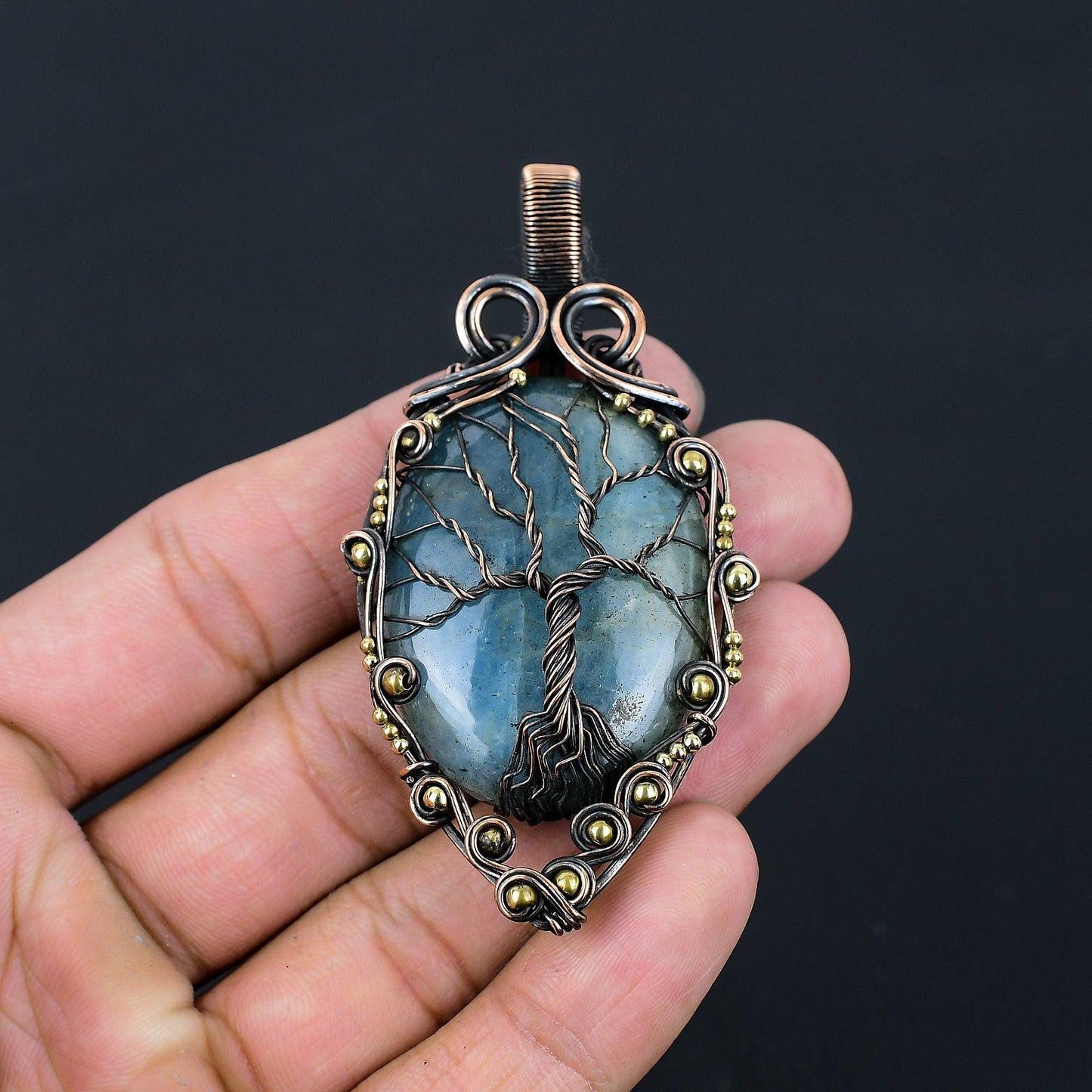 Blue Aquamarine Gemstone Pendant