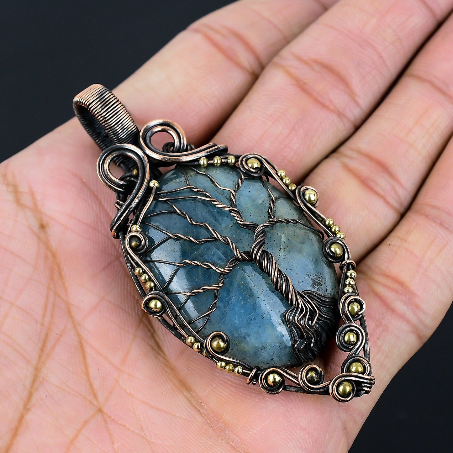 Blue Aquamarine Gemstone Pendant
