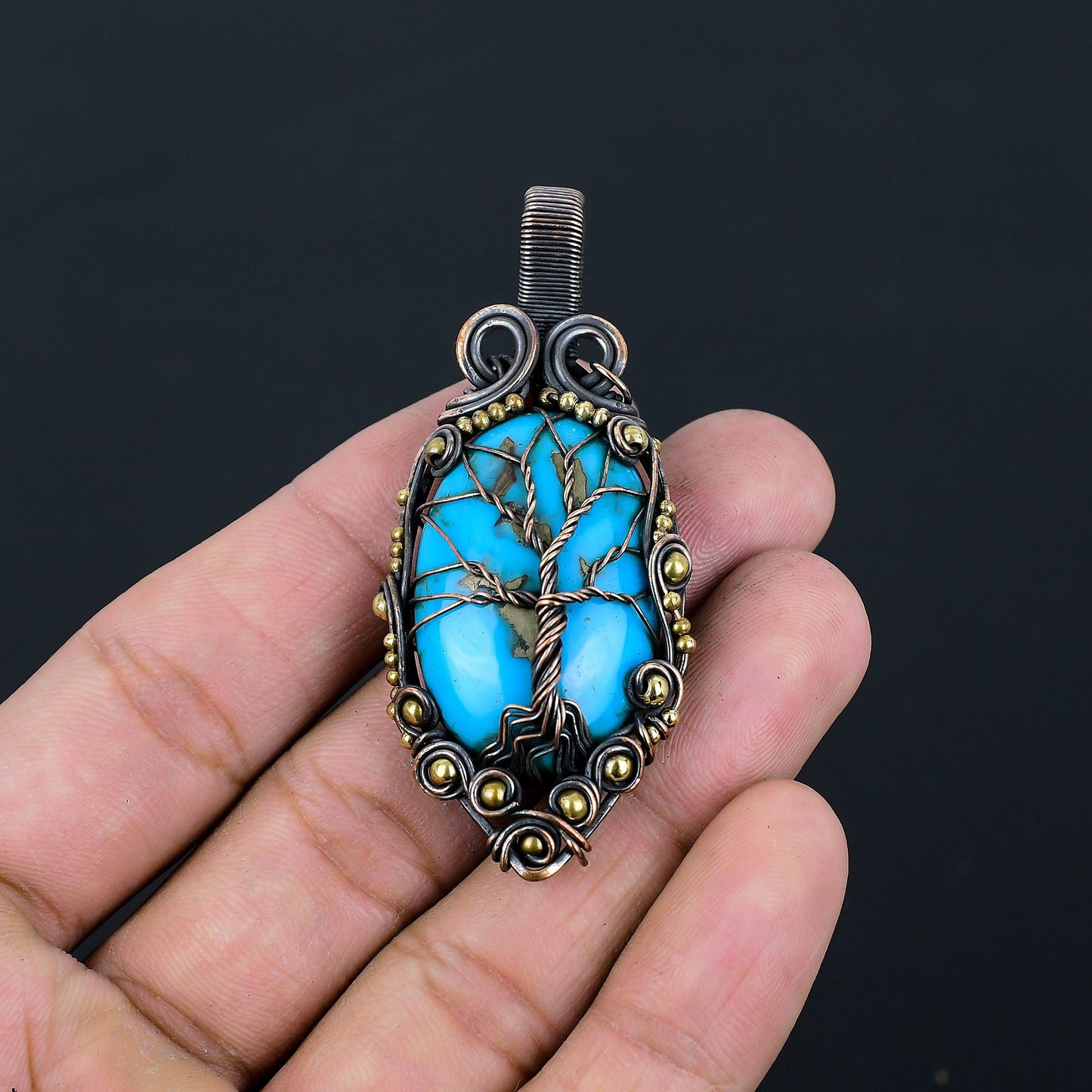 Blue Turquoise Gemstone Pendant