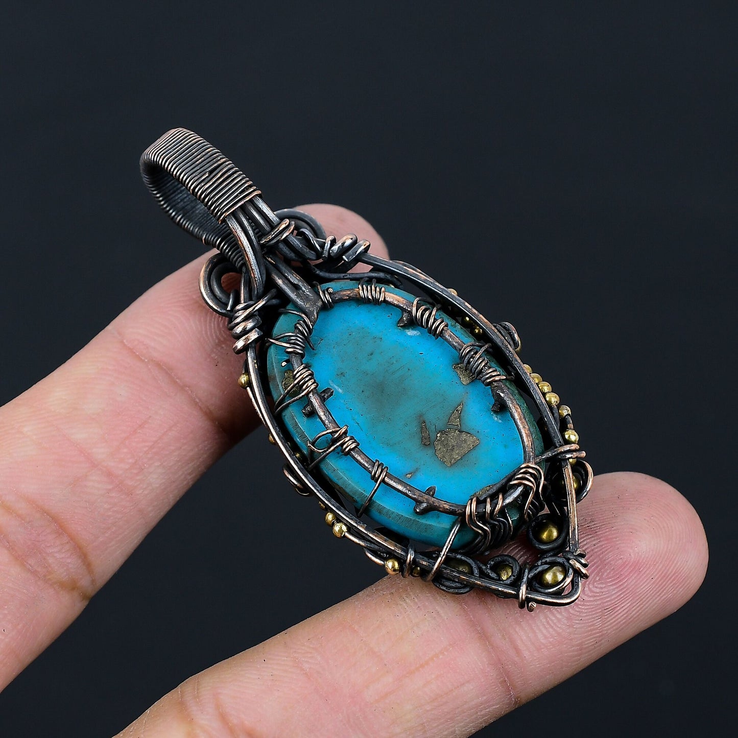 Blue Turquoise Gemstone Pendant