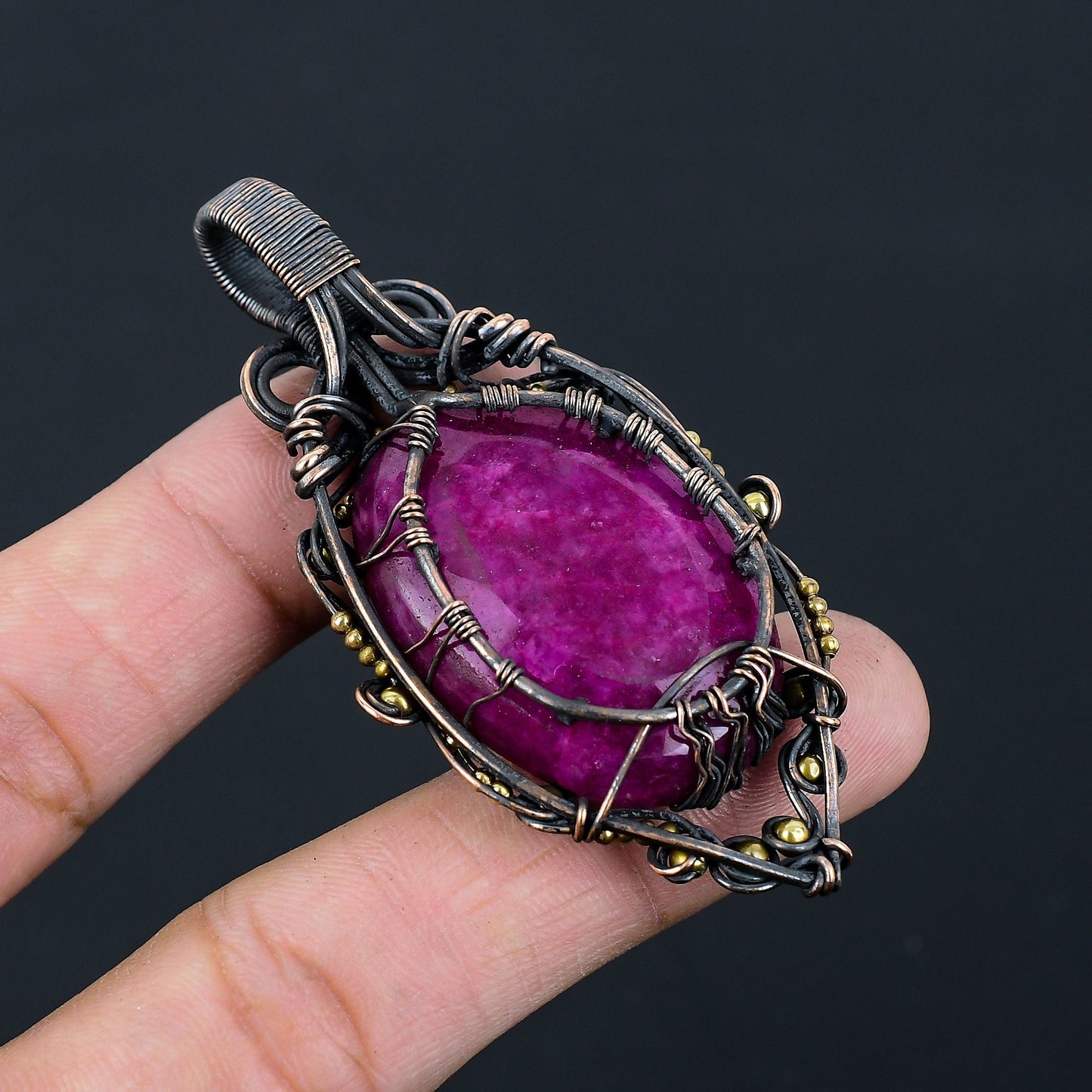 Kashmir Red Ruby Gemstone Pendant