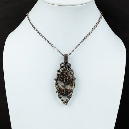 Multicolor Crazy Lace Agate Gemstone Pendant