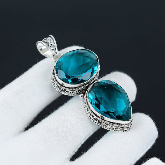 Blue Indicolite Gemstone Pendant