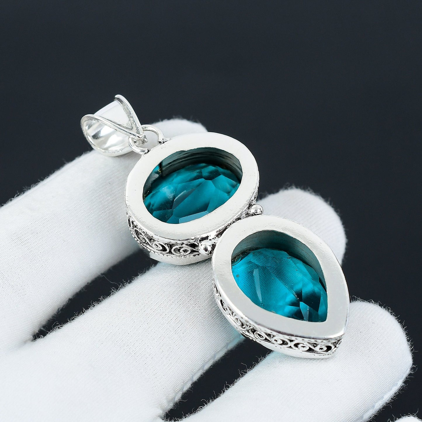 Blue Indicolite Gemstone Pendant