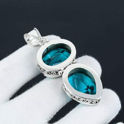 Blue Indicolite Gemstone Pendant