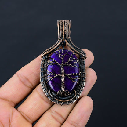 Purple Fire Labradorite Gemstone Pendant