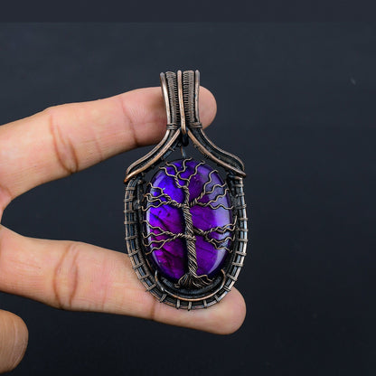 Purple Fire Labradorite Gemstone Pendant