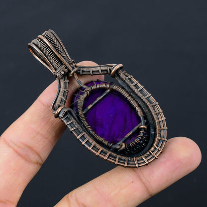 Purple Fire Labradorite Gemstone Pendant