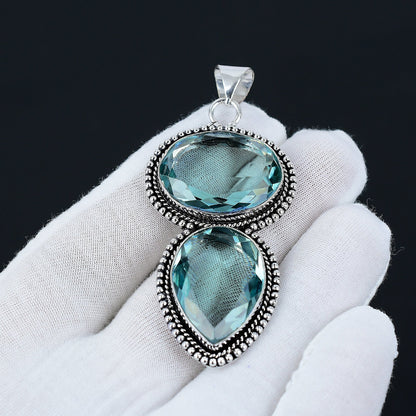 Green Aquamarine Gemstone Pendant