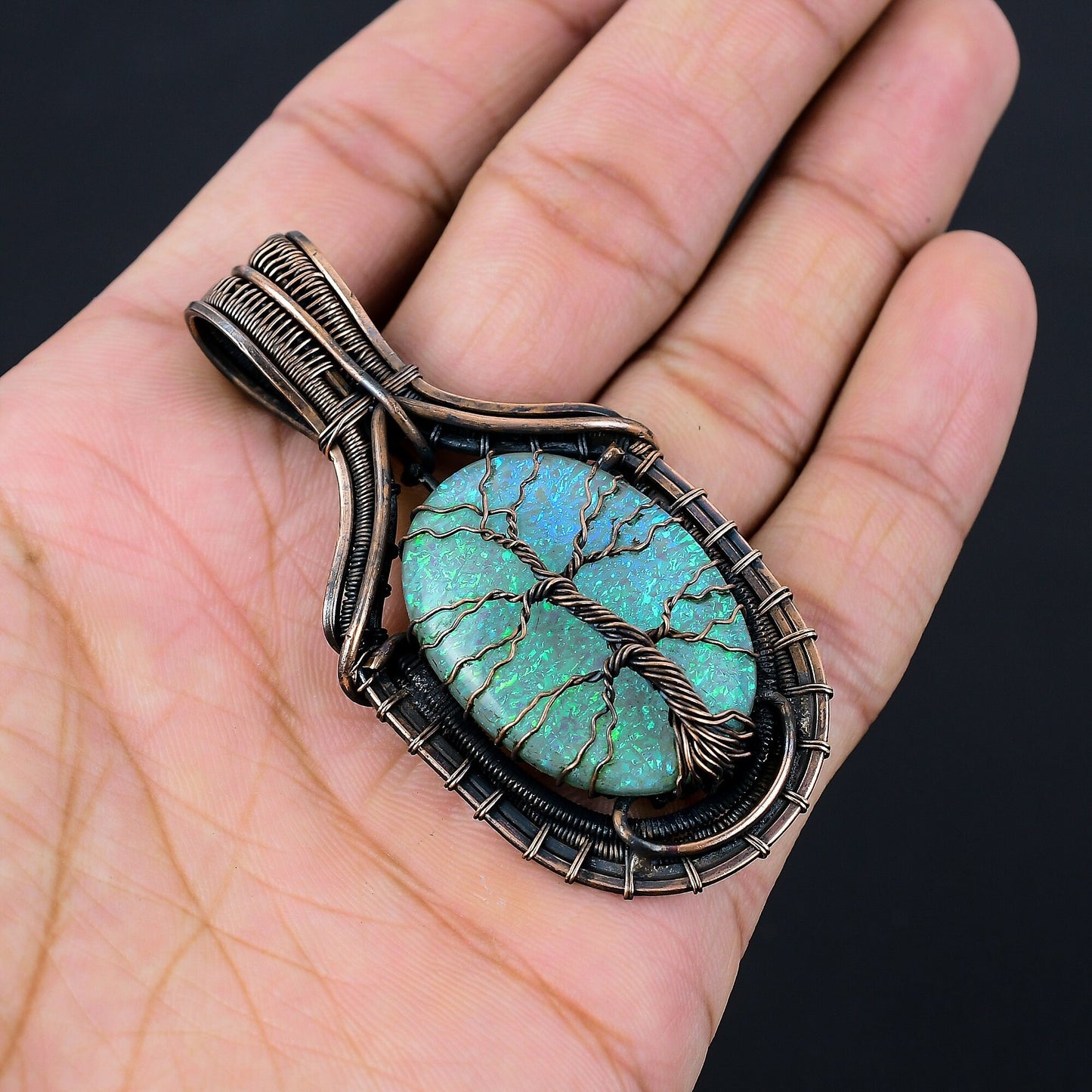 Blue Triplet Opal Gemstone Pendant