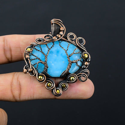 Blue Hemimorphite Gemstone Pendant