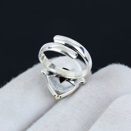 White Mother of Pearl Gemstone Teardrop Ring