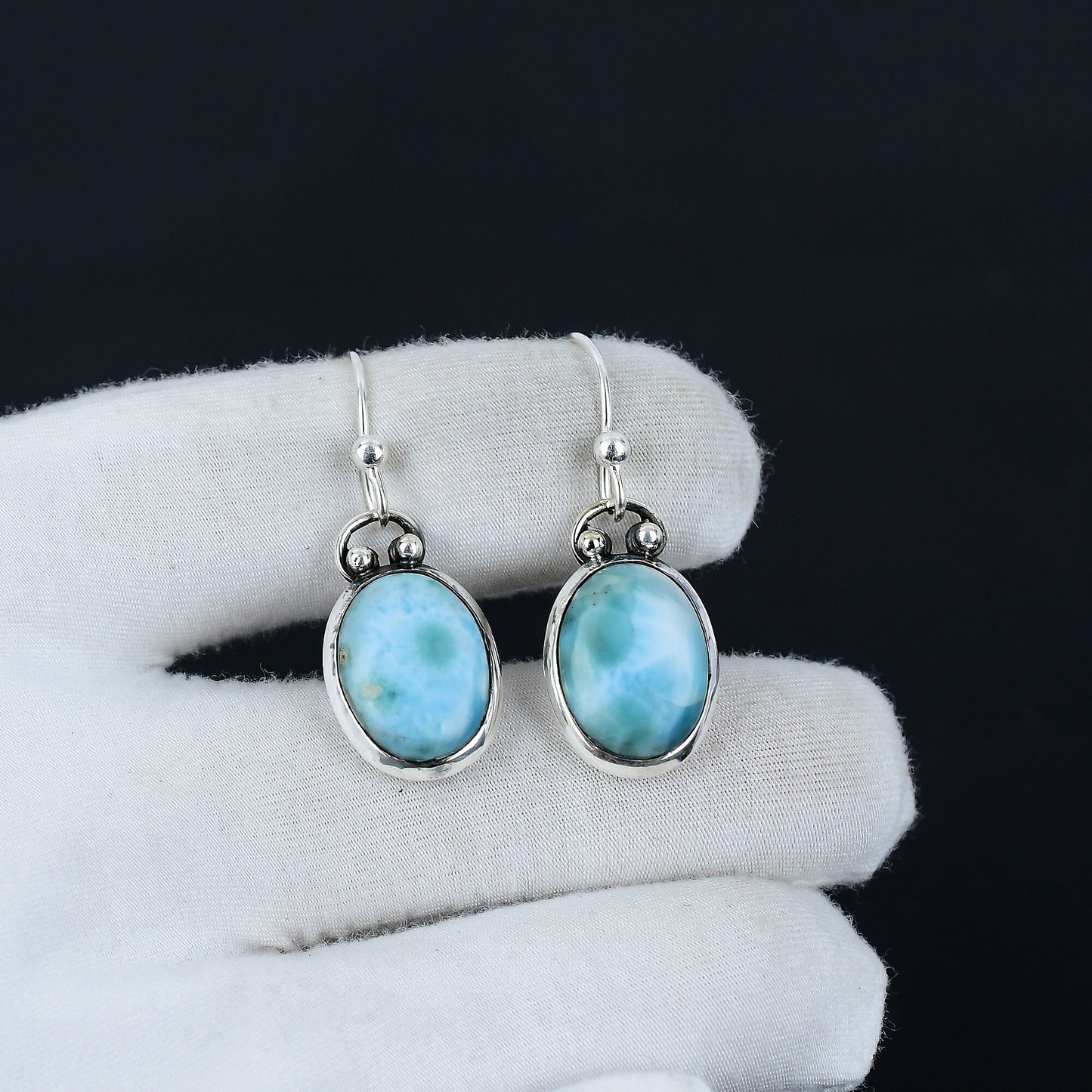 Blue Larimar Gemstone Earrings