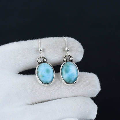 Blue Larimar Gemstone Earrings