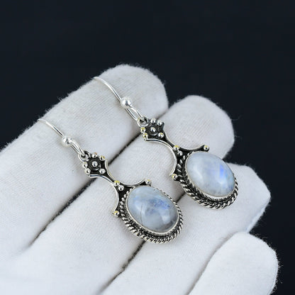 Rainbow Moonstone Gemstone Earrings