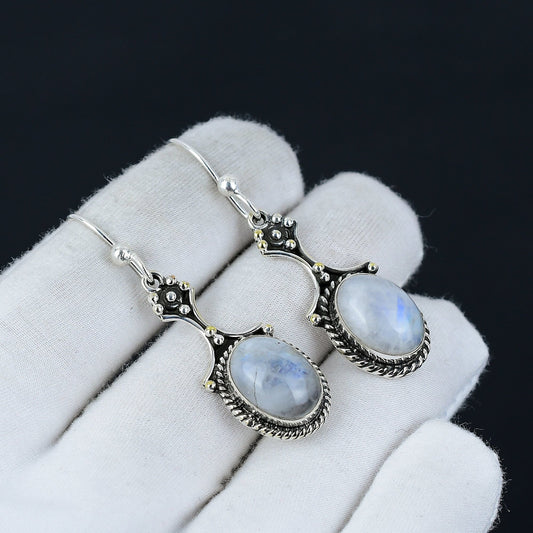 Rainbow Moonstone Gemstone Earrings