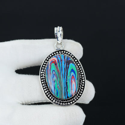 Rainbow Calsilica Gemstone Pendant