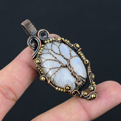 Copper Moonstone Gemstone Pendant