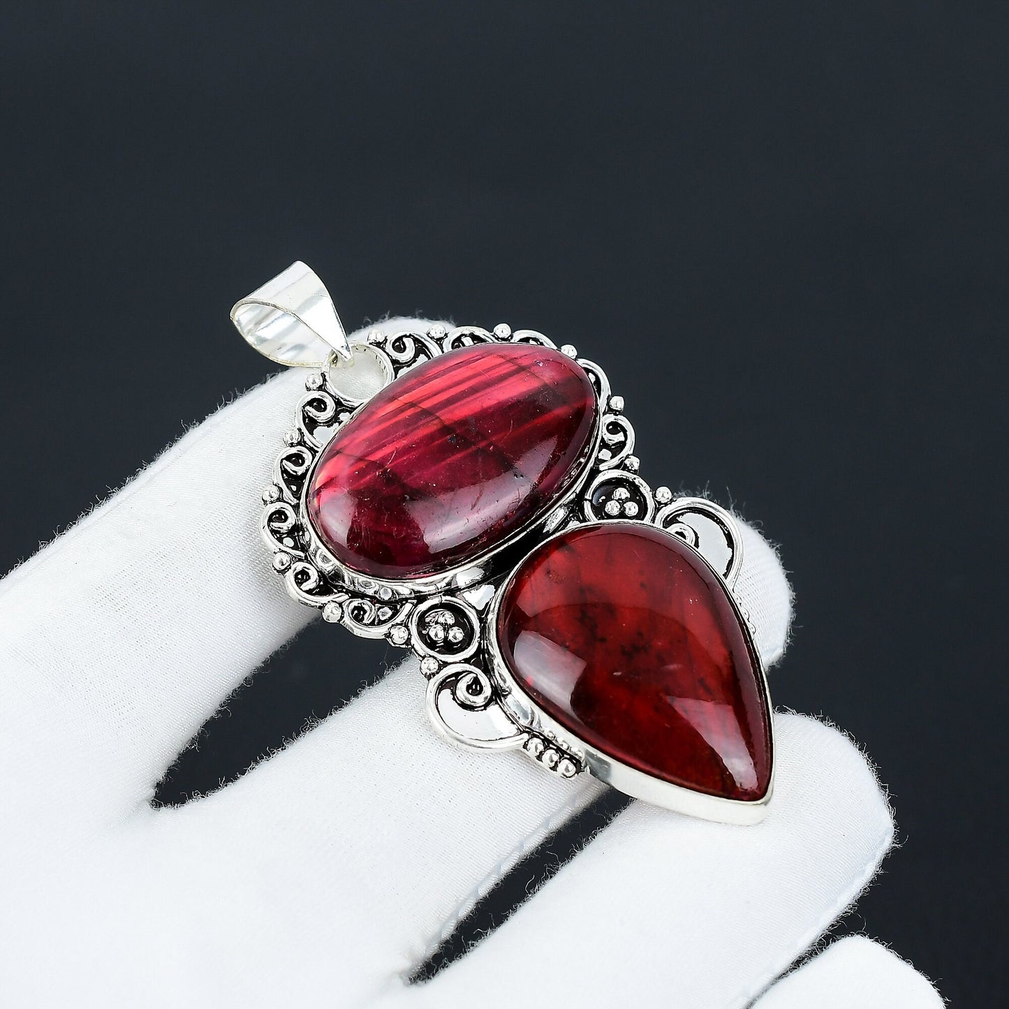 Red Labradorite Gemstone Pendant