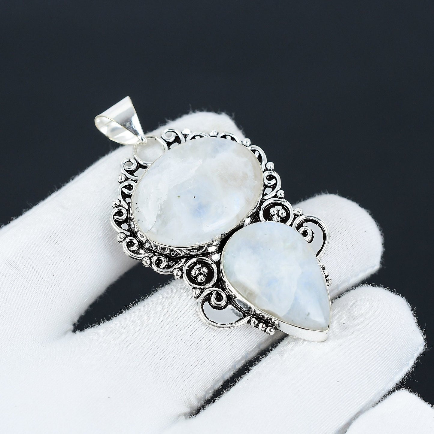 Rainbow Moonstone Gemstone Pendant