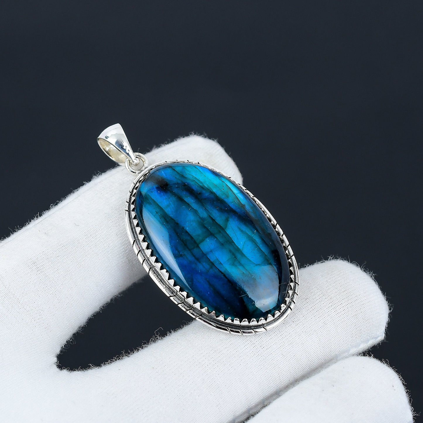 Blue Labradorite Gemstone Pendant