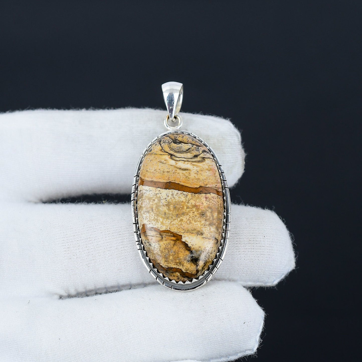 Brown Picture Jasper Gemstone Pendant