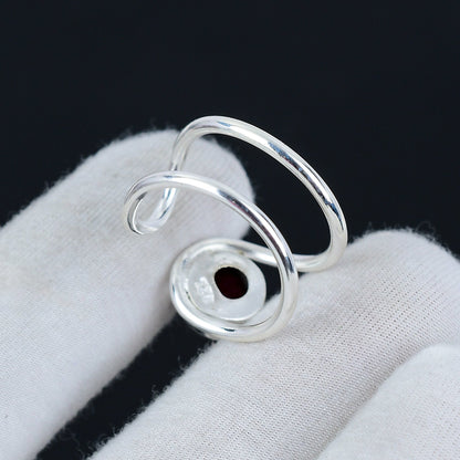 Red Ruby Gemstone Sterling Silver Ring