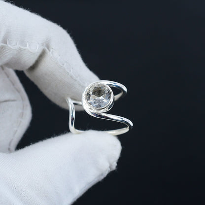 White Topaz Gemstone Ring