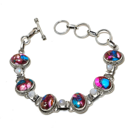 Blue Turquoise Moonstone Gemstone Bracelet