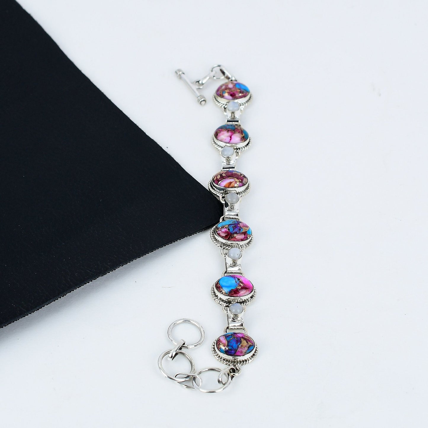 Blue Turquoise Moonstone Gemstone Bracelet