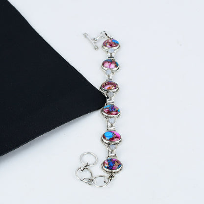 Blue Turquoise Moonstone Gemstone Bracelet