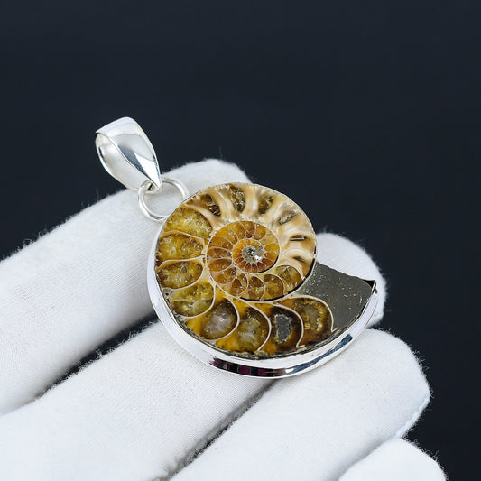 Brown Ammonite Gemstone Pendant
